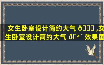 女生卧室设计简约大气 🐎 ,女生卧室设计简约大气 🪴 效果图